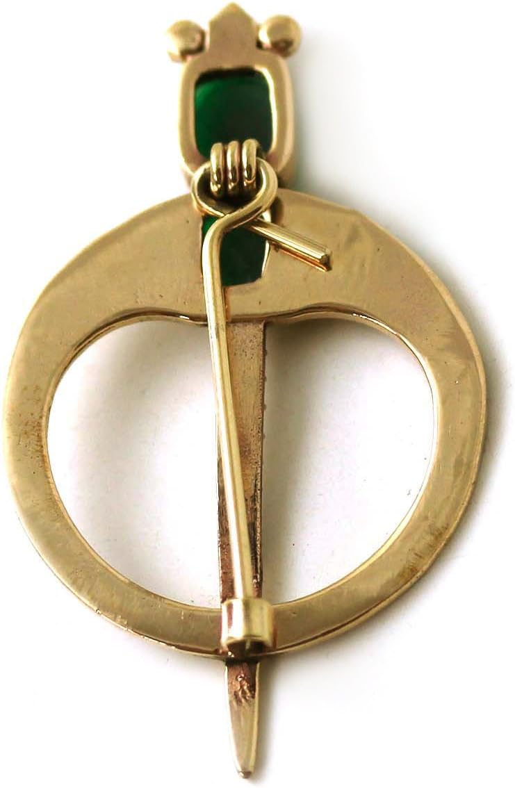 Bronze Green Agate Celtic Knot Tara Brooch and Pins Norse Nordic Vintage Thailand Made Jewelry (Brooch V.2) - Image 2