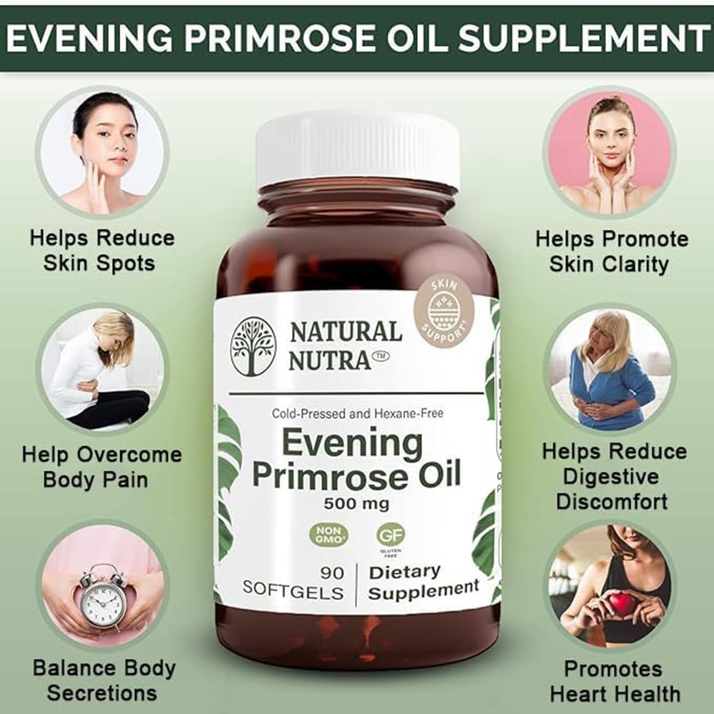 Natural Nutra Evening Primrose Oil Supplement, 500 mg, 90 Softgels — Amazon image 3