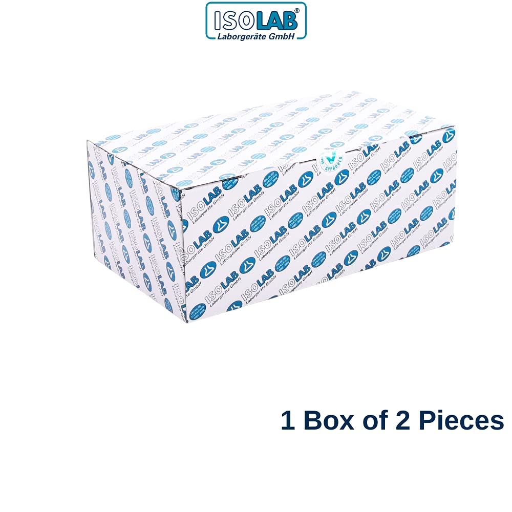ISOLAB - Pistone graduato, vetro trasparente, classe A, certificato di conformità, graduato blu, 100 ml, NS 14/23, confezione da 2 pezzi