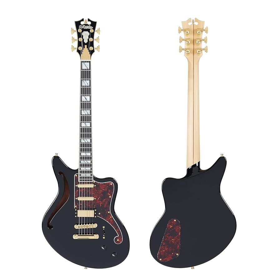 Amazon | D'Angelico Deluxe Bedford SH, Black | エレキギター