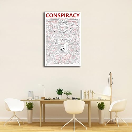 Miniatura 5 de Ecqizer The Conspiracy On Your Life - Impresión en lienzo intrincada y que invita a la reflexión de 16 x 24 pulgadas, sin marco