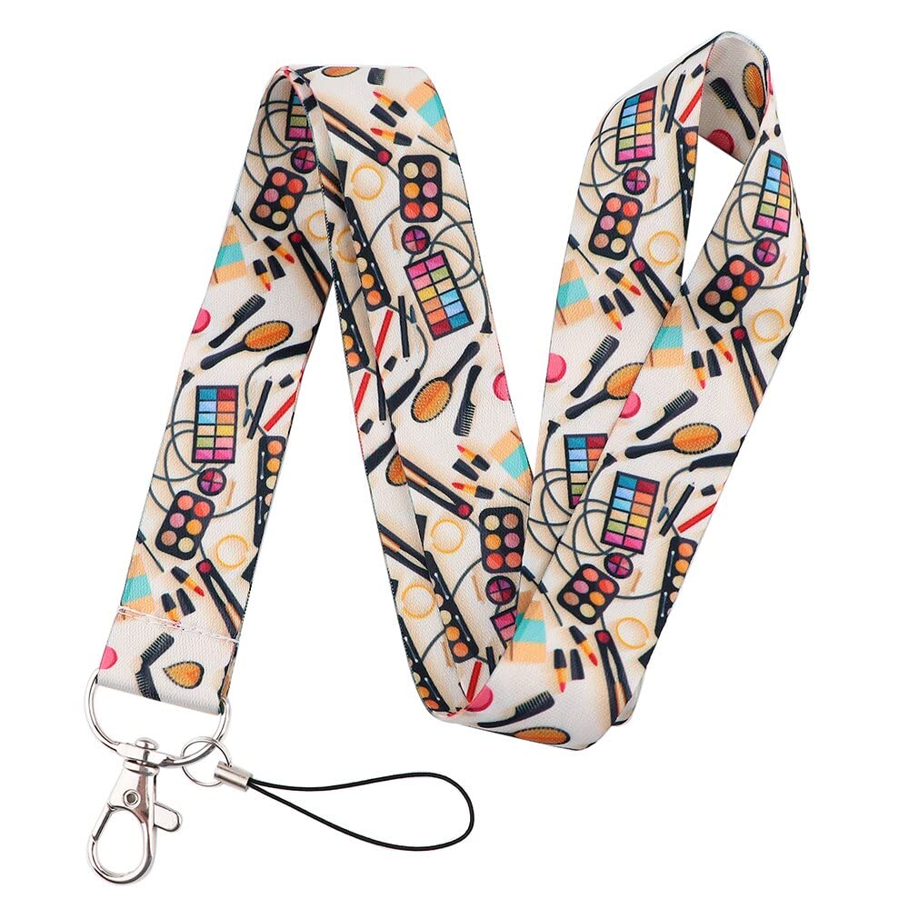 Makeup Artist Beauty School Lipstick Mascara Eyeliner 17.7" Neck Lanyard Keychain Holder ID Badge Mobile Phone Pin Strap by Pinstant