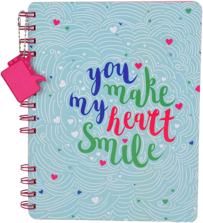 DOODLE Hard Bound Spiral Notebook Diary with Bookmark Dangler: B5, Undated, 80 GSM,160 Ruled Pages (Happy in Love) Gift for Him, Gift for her, Valentine's Day Gift