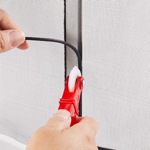 Window Screen Mesh Kit - Screen Door Replacement Kit With 27.6Ft Spline, Screen Roller Tool, 40''X126'' Encrypted Mesh, In Black - Mesh Kit Window And Door Screens 40‘’X126‘’ #TOP5
