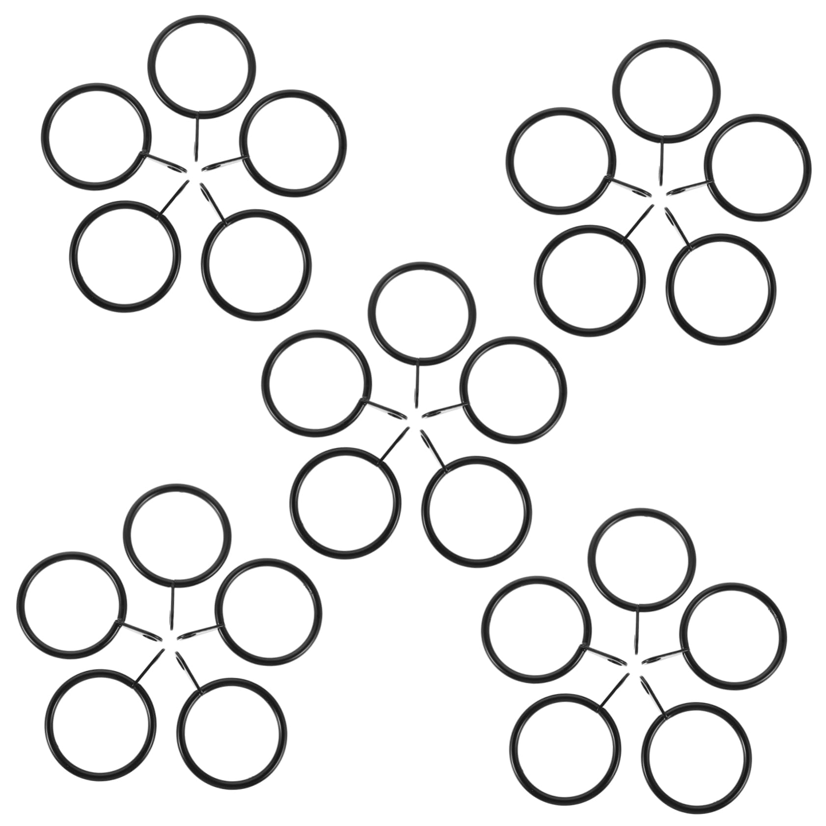 Cabilock 25 Sets Heavy Duty Curtain Rings with Hooks Drapery Clips for Window and Shower Curtains Elegant Design for Bathroom Home Decor Rustproof Clips for