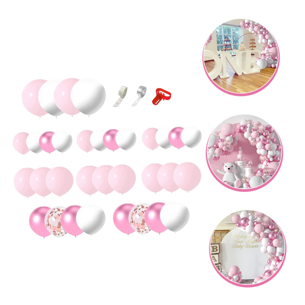 Mikikit Decorazioni Palloncini Rosa Shocking per Compleanno Kit Festa Palloncini per Struttura e Ghirlanda Forniture per Feste per Shower e Matrimoni Realizzate in Lattice Sicuro