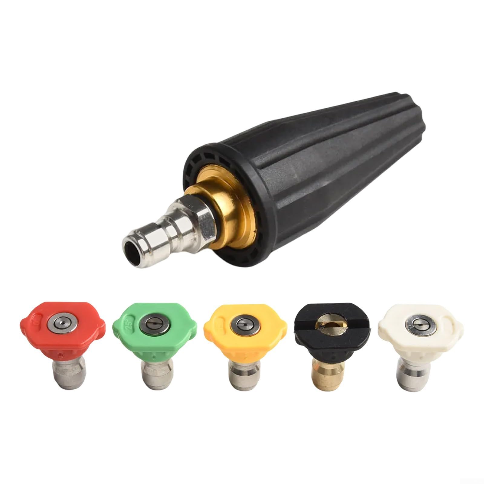 Lrfvhyqnk One Color Pressure Washer Nozzles Quick Connect Spray Tips, Turbo Nozzle 3600 Psi 5-Orifice Rotating 1/4In Quick Connect Steelalum For Pressure Washer