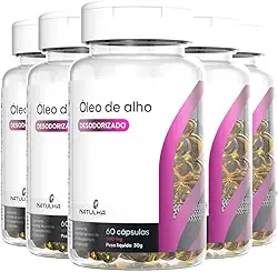 KIT 5x Óleo de Alho Desodorizado (Sem Cheiro) 500mg 60 cápsulas - Natulha