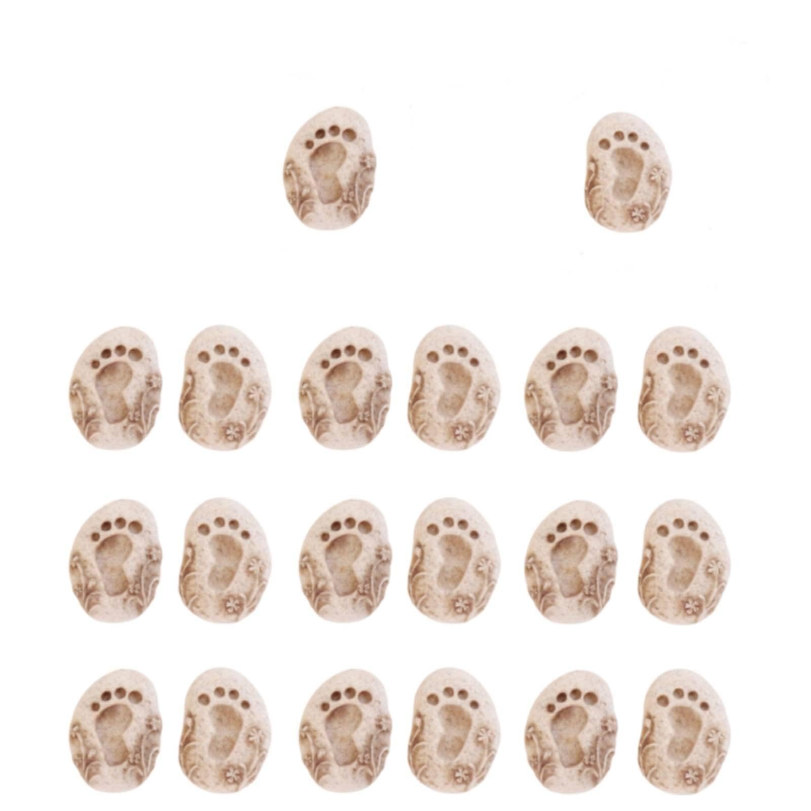 20 Pieces Paw Print Stepping Stone DIY Decoration Fairy Garden Path Stone Resin Paw Print Ornament for Gardeners, Pathway, Flower Pot, Terrarium|Pet Supplies| Fish & Aquariums| Decoration-image-34