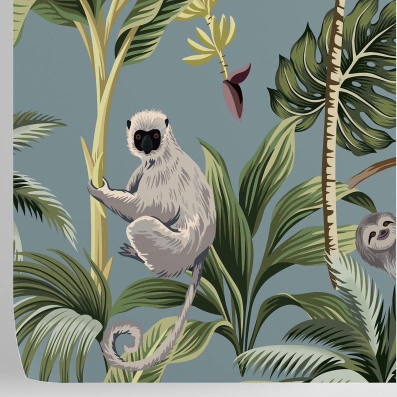 Papier peint Giungla gris en papier écologique pour la rééducation et décoration