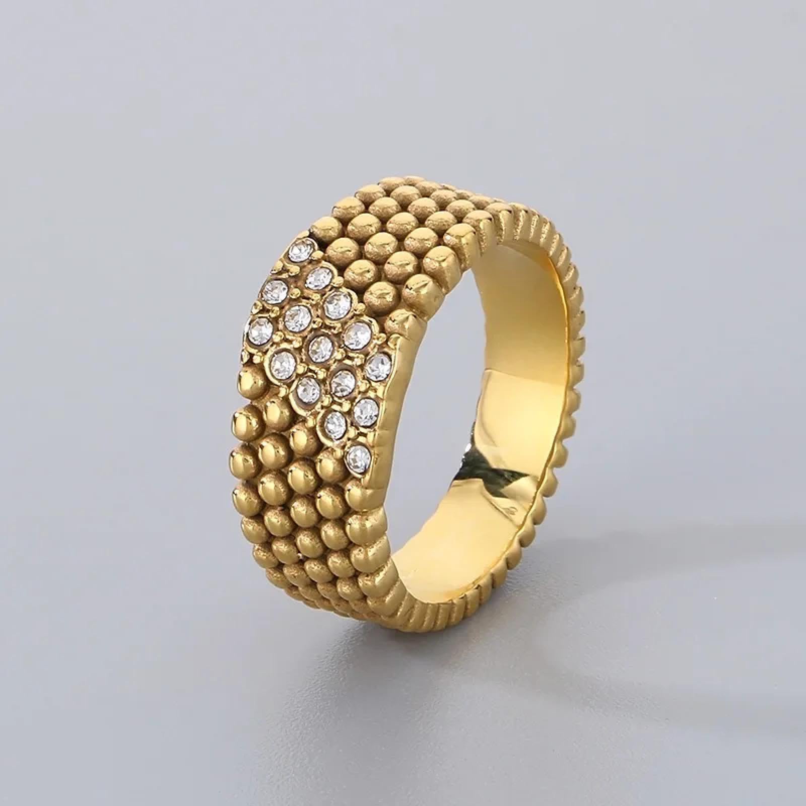 Ring Ringe Damen Bijouterie Herren Mode Ringe Für Frauen Männer Gold Silber Farbe Glänzende Zirkon Runde Perlen Oberfläche Ringe Eheringe Schmuck