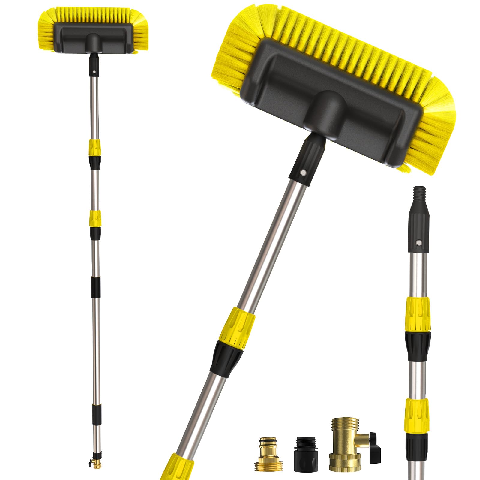 Buyplus 5-12 Foot (20 ft Reach) Car Wash Brush with 12-Inch Soft Bristle