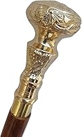 Vista 1 de Vintage Brass Handle Victorian Telescope Fold able Wooden Walking Stick Walking Cane Ideal Gift