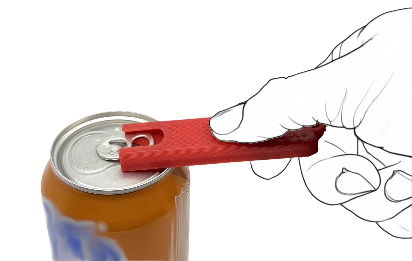 Intulon Soda Can Tab Opener, Pop Tab Lifter for Easy Opening - Compact Kitchen Gadget for Seniors, Arthritis Friendly, Portable Pocket Tool (Red, Regular (2 Pack))