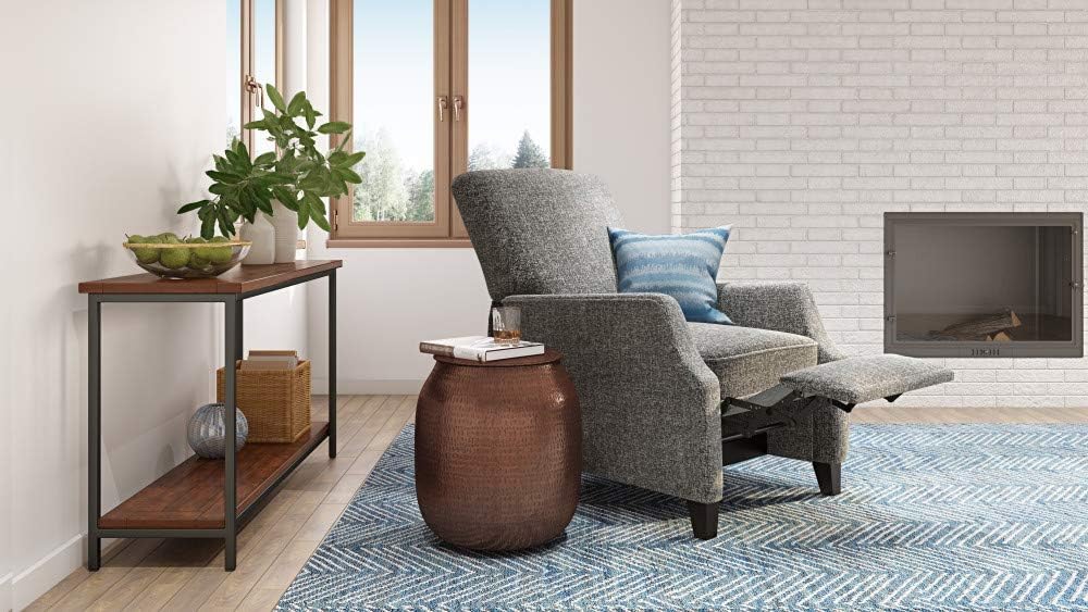 SIMPLIHOME Griffen Contemporary 19 inch Wide Metal Storage Accent Side Table in Antique Copper, Fully Assembled, End, Bedside Table and Nightstand, for the Living Room and Bedroom : Home & Kitchen