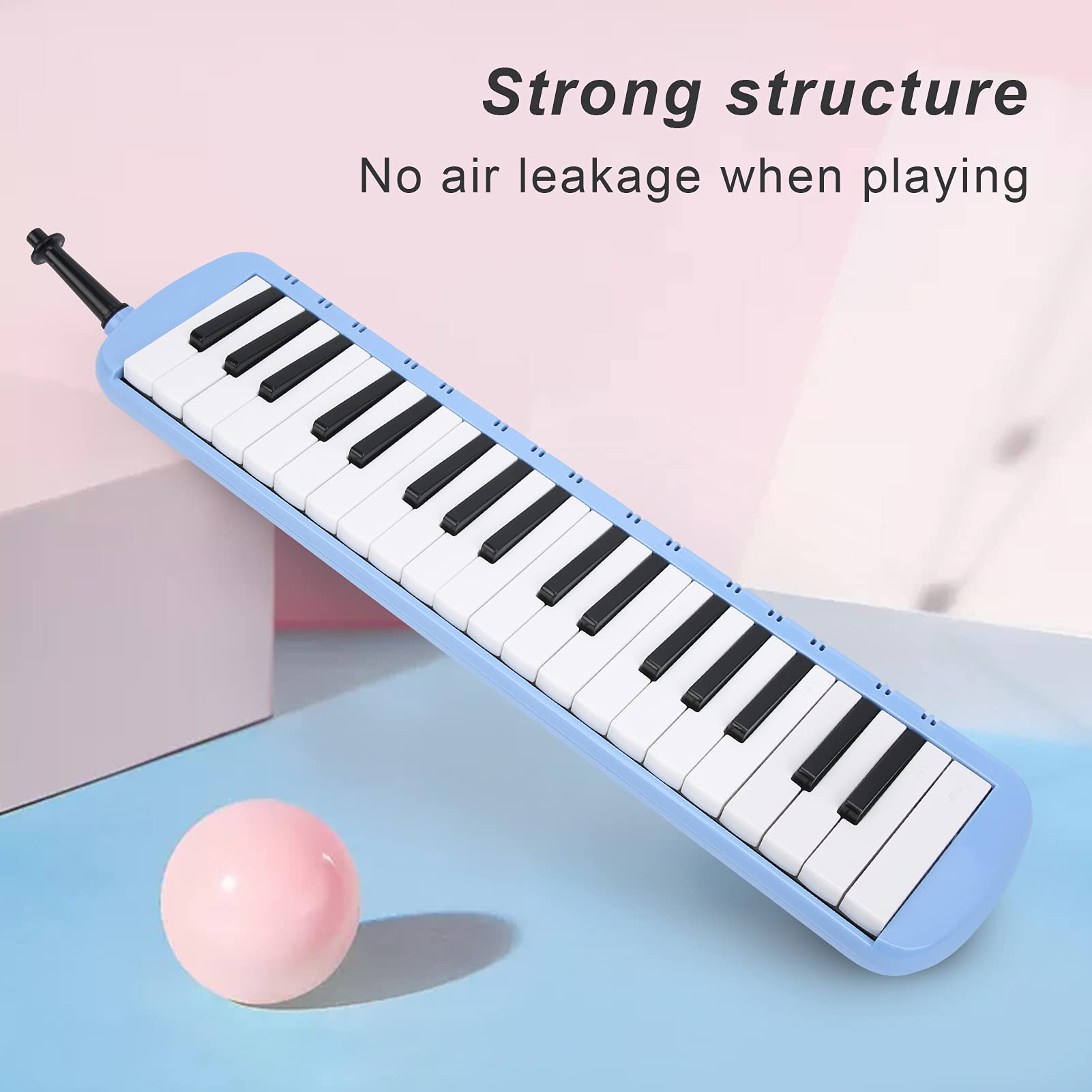 37 Keys Melodica Instrument Keyboard,Professional Melodica With Storage Bag Blowpipe Mouthpiece For Music Beginner Air Piano Keyboard Melodica Instrument for Music Teaching (Blue)