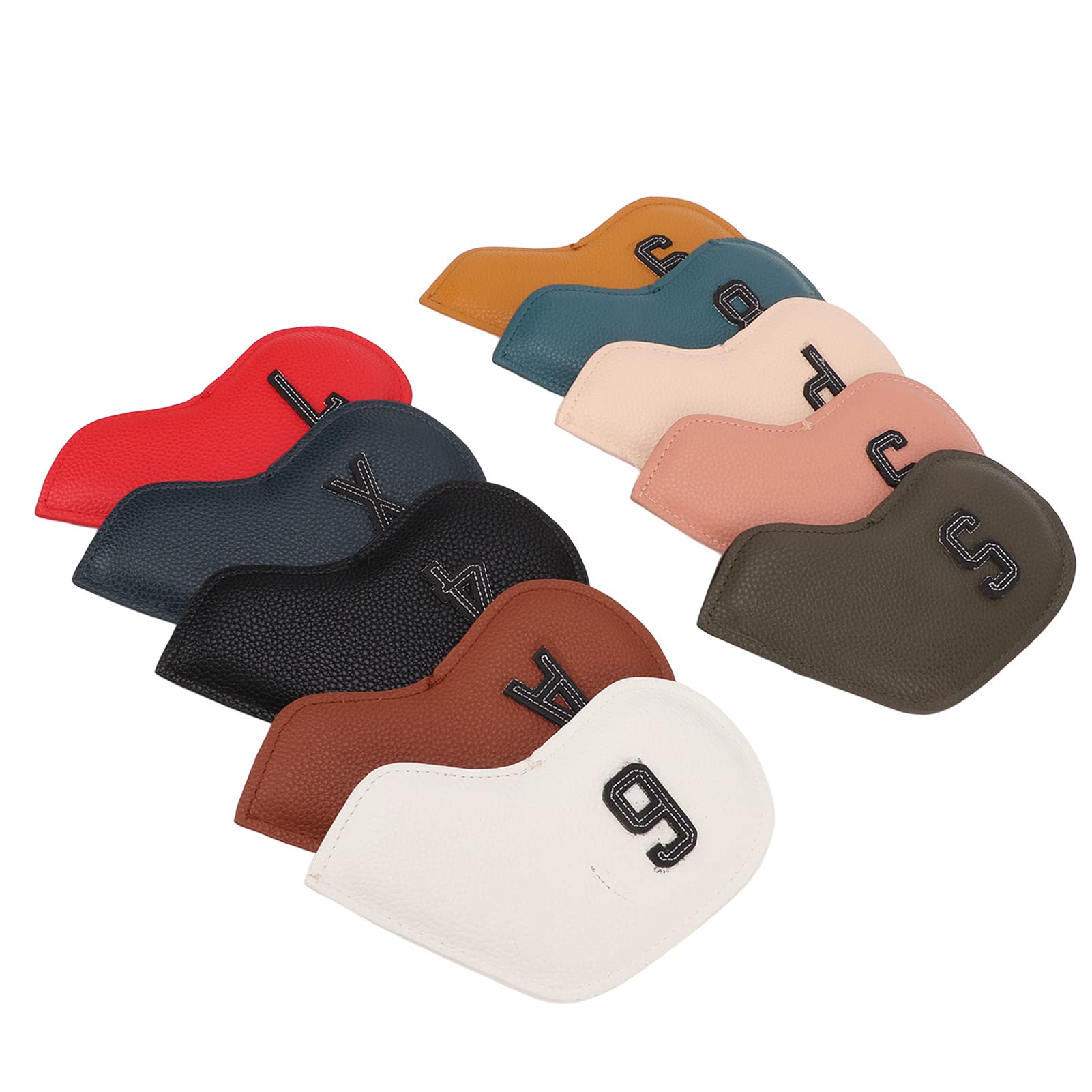 Golfs Iron Head Cover, 10PCS PU Numerical Golfs Iron Headcover for Outdoor Sports