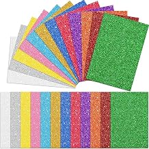 Sherr 72 Pcs Glitter Foam Sheets Craft 8 x 12 Inch Self Adhesive Sticky Foam Cardstock for Art Craft Project Classroom Activity Shimmer Paper for Easter Gift DIY Handicraft DecorAssorted Colors 1