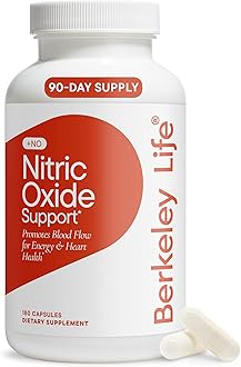 Berkeley Life Nitric Oxide Support Supplement - Nitric Oxide Booster for Men & Women- Blood Flow & Circulation with Beet Root Powder to Support Energy, Heart Health & Healthy Blood Pressure- 180 Count