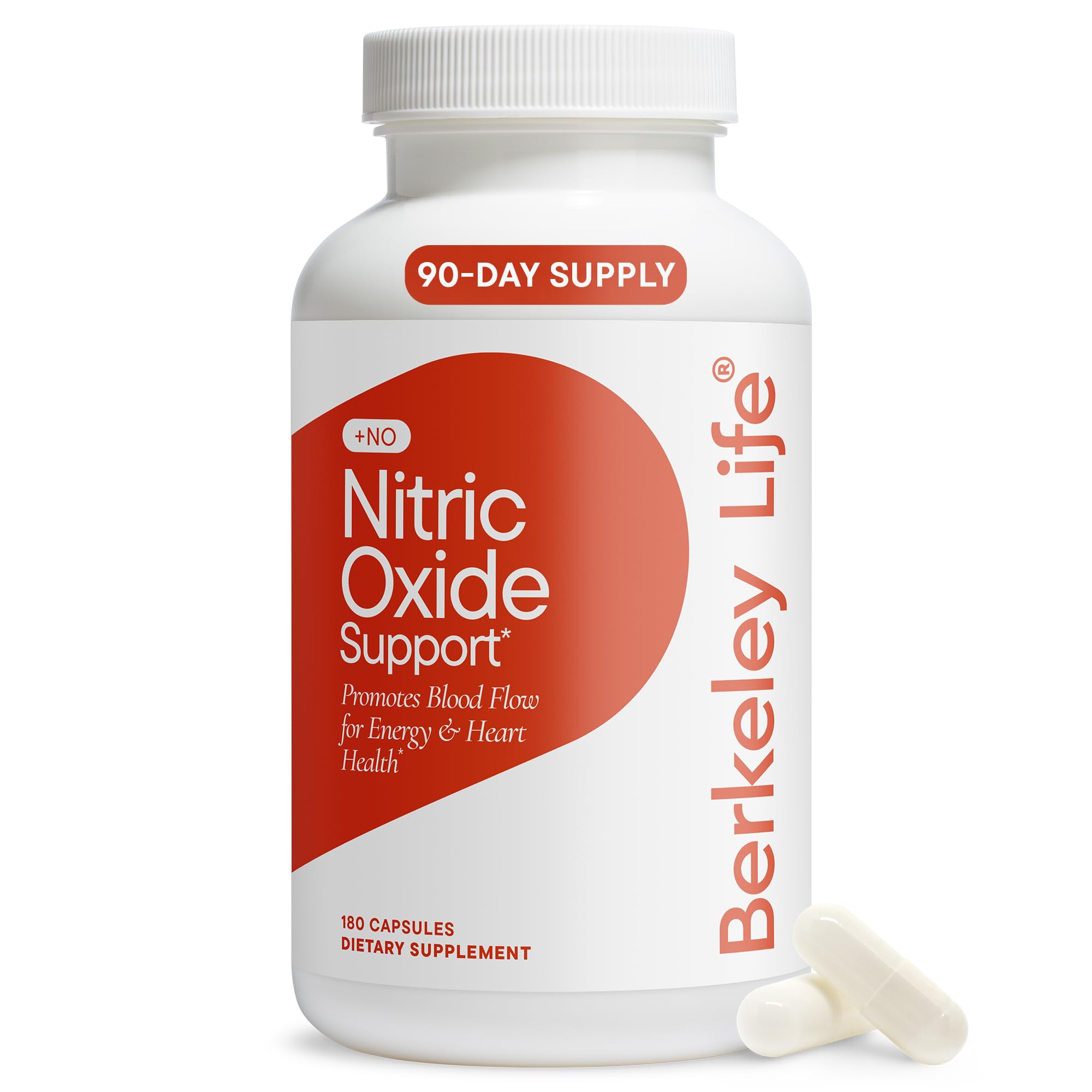 Berkeley Life Nitric Oxide Support Supplement - Nitric Oxide Booster for Men & Women- Blood Flow & Circulation with Beet Root Powder to Support Energy, Heart Health & Healthy Blood Pressure- 180 Count