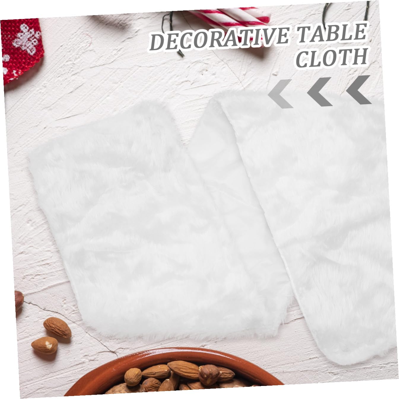 Mesa de Tela Navideña de Felpa Decorativa y Reutilizable para Fiestas de Navidad Casa