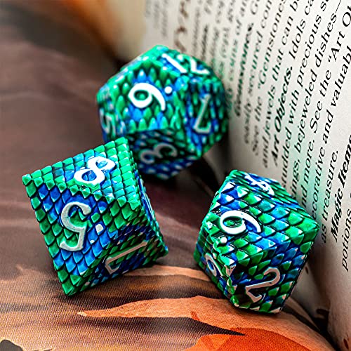 Cusdie Set di dadi in metallo, 7 pezzi DND in