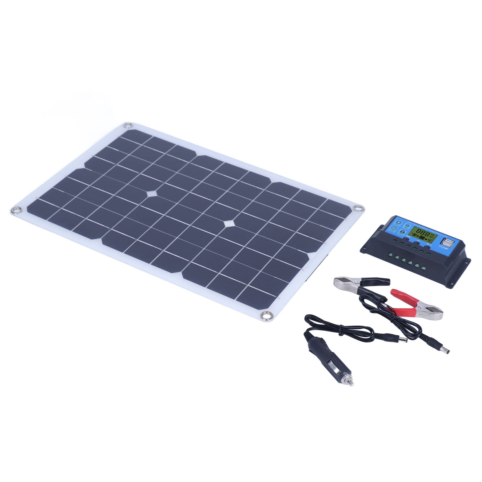 Pannello Solare Portatile, Pannello di Ricarica Solare DC 18V da 50 W Kit Pannelli di Alimentazione del da 50 W con Pannelli Solari Controller per Escursioni in campeggio.