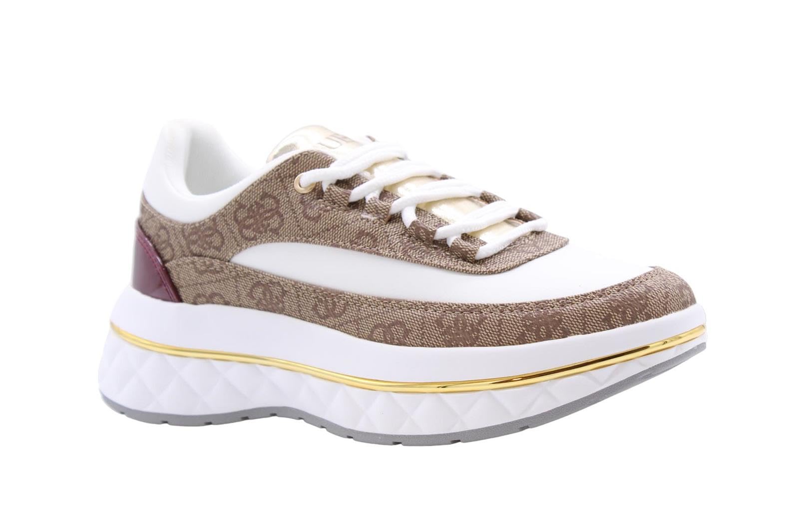 GUESS Kyra Sneaker Cordones para: Mujer Color: White/Beige Talla: