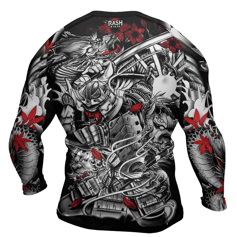 Samurai Long Sleeve Compression Rash Guard Men 3D Baselayer Skin Performance Shirt for MMA BJJ Jiu-Jitsu Muay Thai3