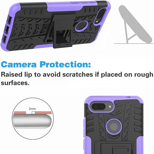 Miniatura 6 de Asuwish Funda de teléfono para Xiaomi Mi 8 Lite con protector de pantalla de vidrio templado y soporte delgado híbrido resistente cubierta