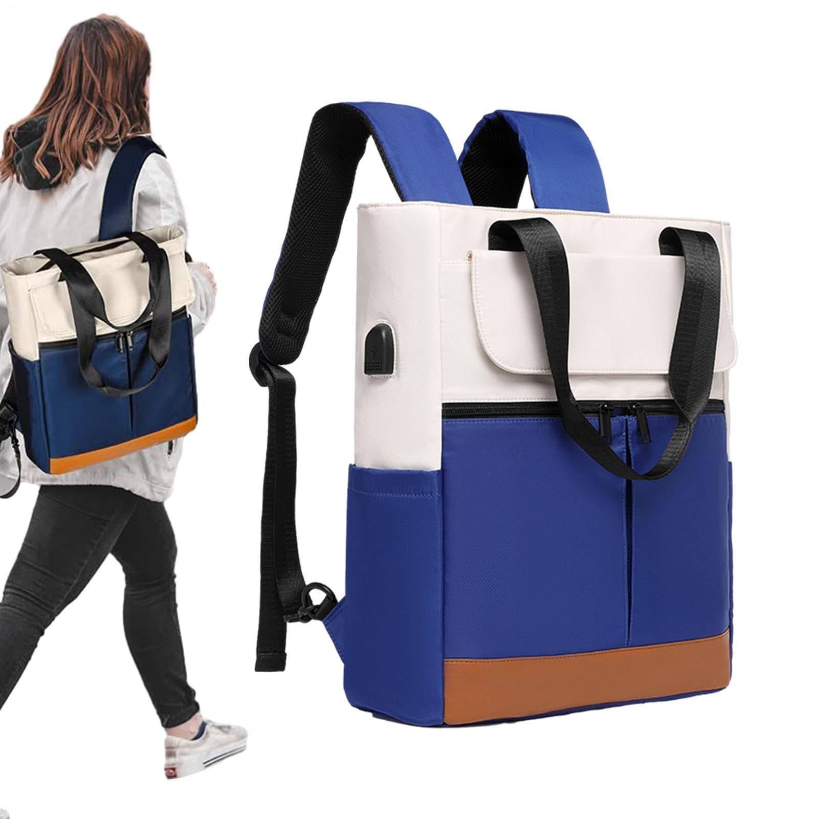 Zaino per laptop, zaino da viaggio - Grande zaino da trekking con porta di | ricarica USB - Zaino college, zaino casual, borsa da esterno, borsa per computer per uomo donna, Blu viola, se beskrivning