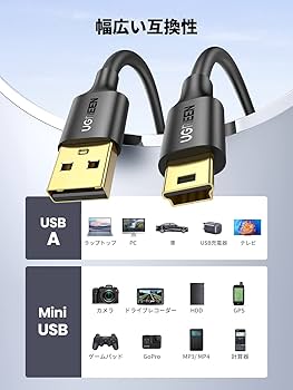 Amazon.co.jp: UGREEN ミニUSBケーブル USB2.0 Aオス-miniBオス