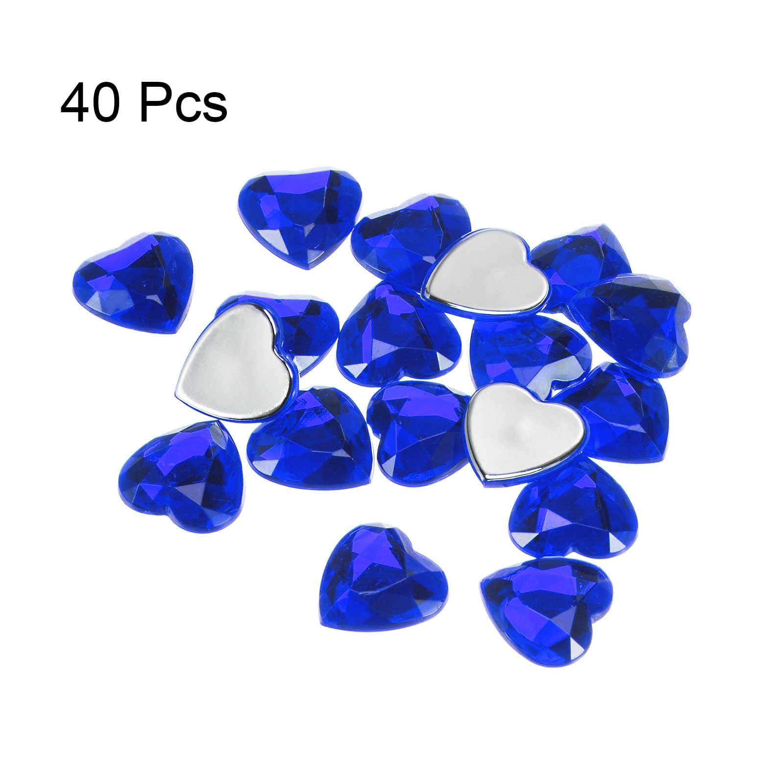20 Pcs Cœur Strass 25mm Plat Dos Plastique Pierres Précieuses