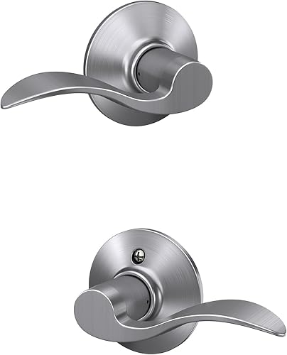 SCHLAGE - Manija de puerta Accent con cerradura de paso libre para pasillo y armario en cromo satinado - F10 ACC 626