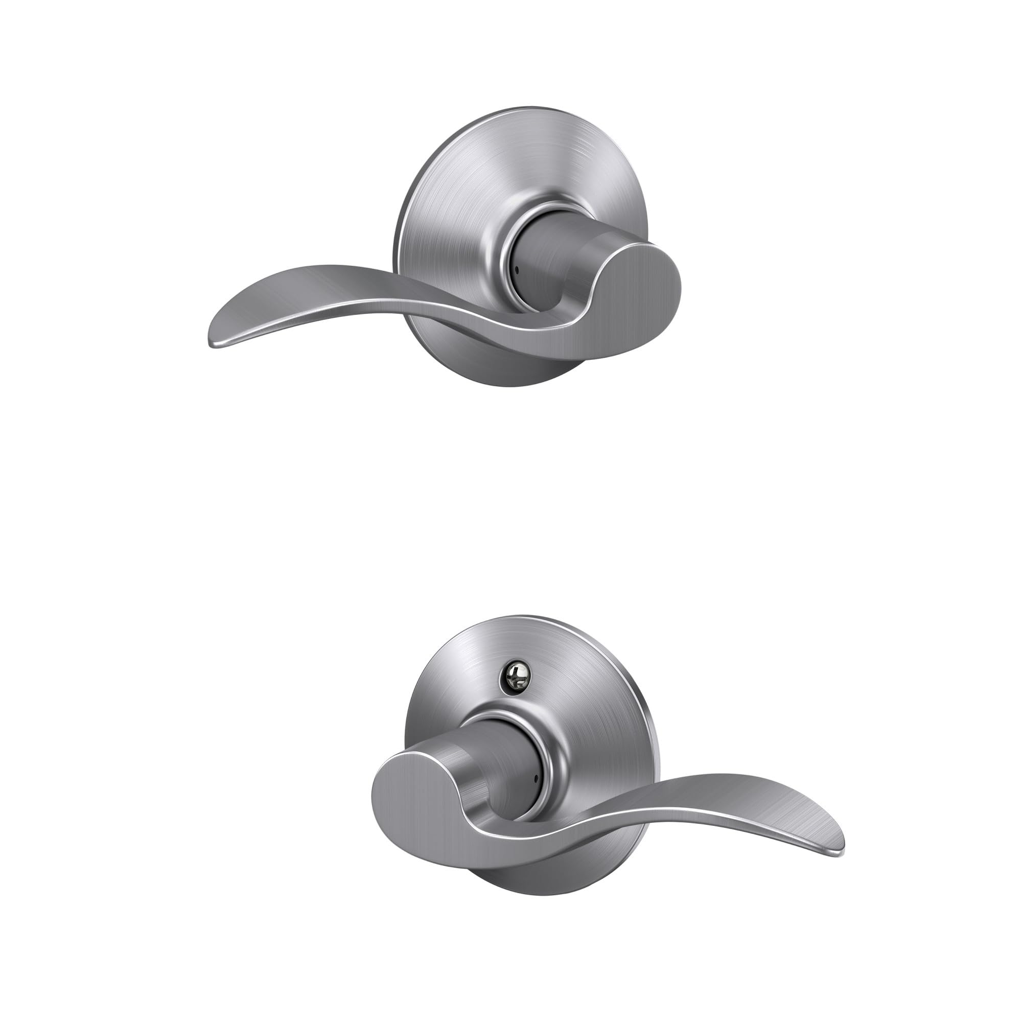 Schlage Accent Hall/Closet Passage Door Handle, Reversible, Satin Chrome | Hall or closet lever door handle with no lock, Easy to install, Certified durability, Universal fit