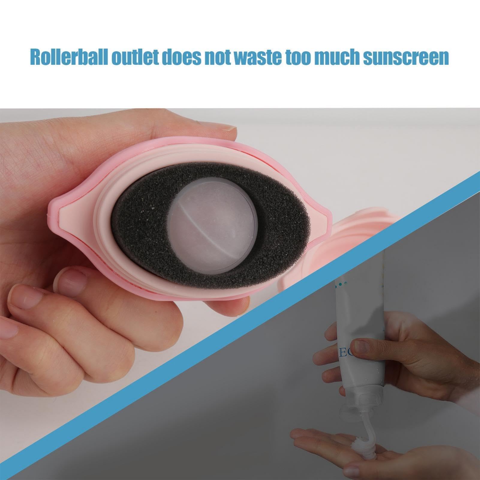 Flacone applicatore arrotolabile, ricaricabile, riutilizzabile, per protezione solare, dimensioni da viaggio, per bambini e adulti (rosa)