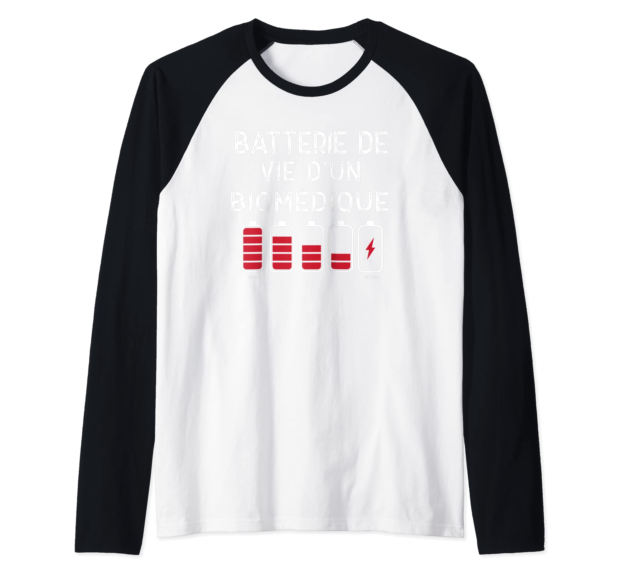 Life Battery Biomedic Funny Biomedic Raglan Baseball Tee