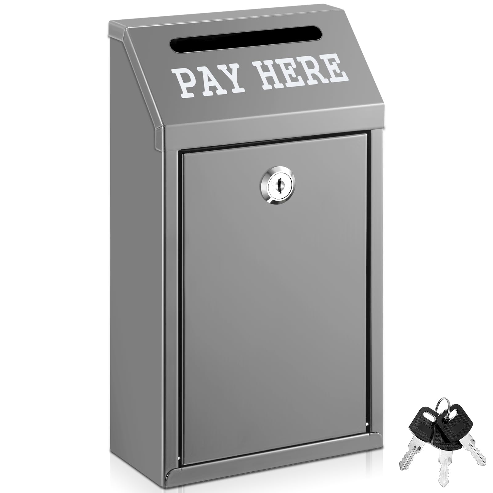 Yaocom Metal Money Cash Box,Grey,10.2 X 5.7 X 2.8 Inch