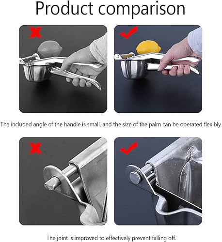Miniatura 5 de Exprimidor de limón de acero inoxidable 304, exprimidor de cítricos, prensa manual resistente, exprimidor de lima, extractor de jugo, exprimidor de