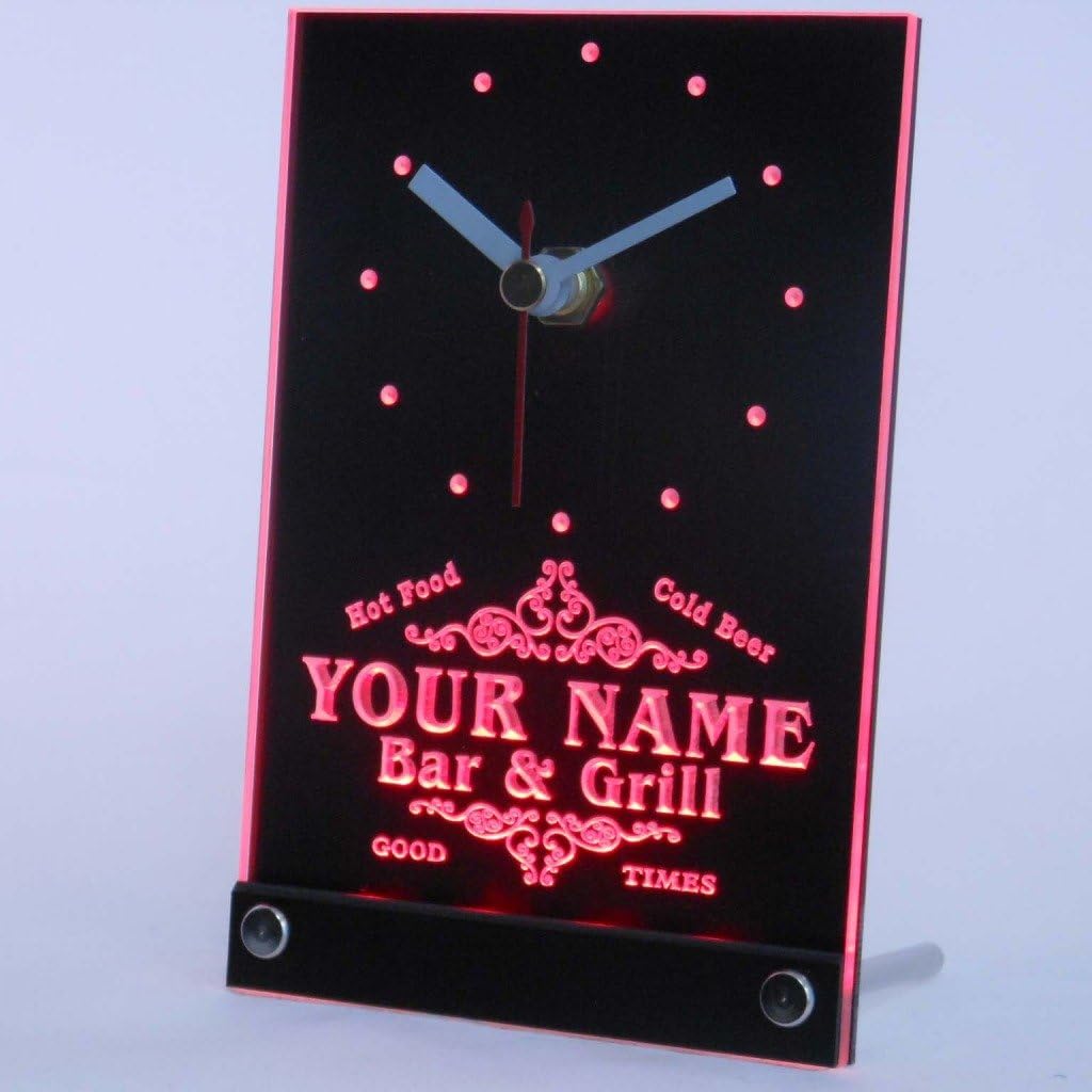 ADVPRO tncu-tm Personalized Custom Family Bar & Grill Beer Home Neon Led Table Clock
