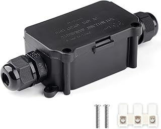 IP66 Junction Box Waterproof Outdoor 2 Cable PG9 Black Plastic Connector Gland Electrical