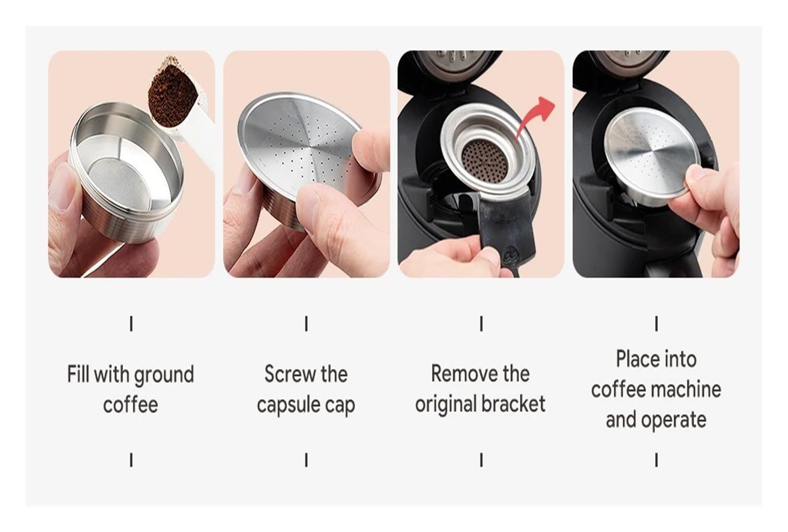 Filtro de cápsula café for bolsa reutilizable acero inoxidable | 3 pcs senseo