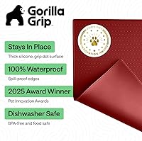 Vista 122 de GORILLA GRIP - Tapete de silicona 100% impermeable con bordes elevados sin BPA para mascotas, tapetes para alimentos de perros y gatos que contienen