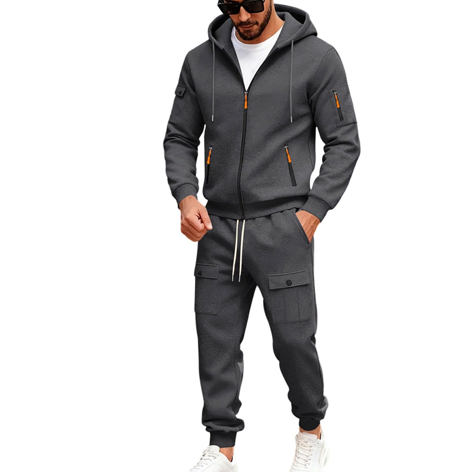 Chandal Hombre Completo Sudadera con Capucha Térmico Otoño Invierno Uso Diario