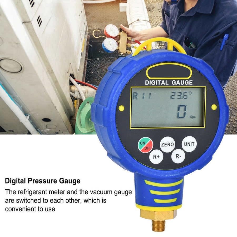 Manometer Wasser Digital-Luftdruck-Inflatorlehre 1/8in NPT 10M. PA-Tester Inflationsüberwachung 100bar Klimaanlage Kältemittelwerkzeug Wasserdruckmesser