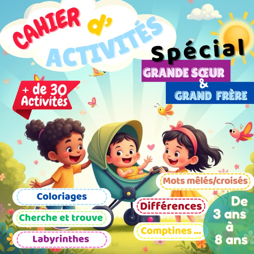 Cahier d'activités enfant spécial grande sœur et grand frère