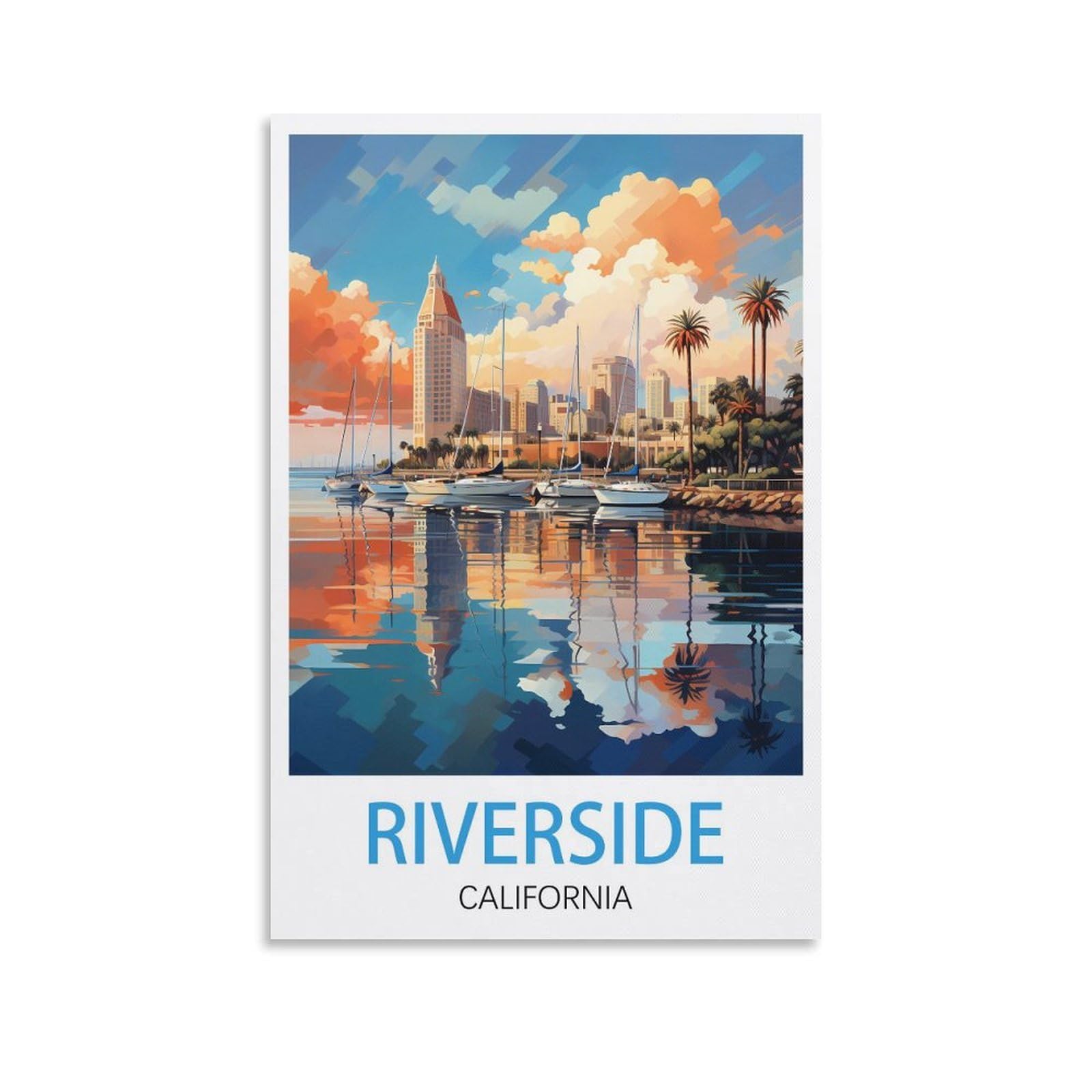 EZMLFA 5D Diamond Painting Kits for Adults,Riverside California,Diamond Painting,Landscape Gem Art Kits Adult and Crafts Home Decor 50x60cm