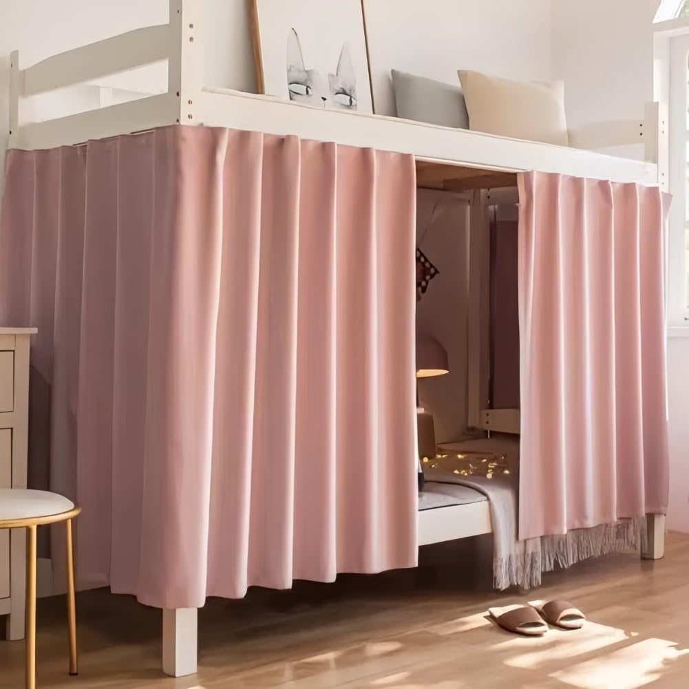 XGOPTS Students Dormitory Bunk Blackout Bed Curtain, Dormitory Bottom Bunk Blackout Bed Curtains Students Single Sleeper Shading Dustproof Bedding for Home School 1.35×2m