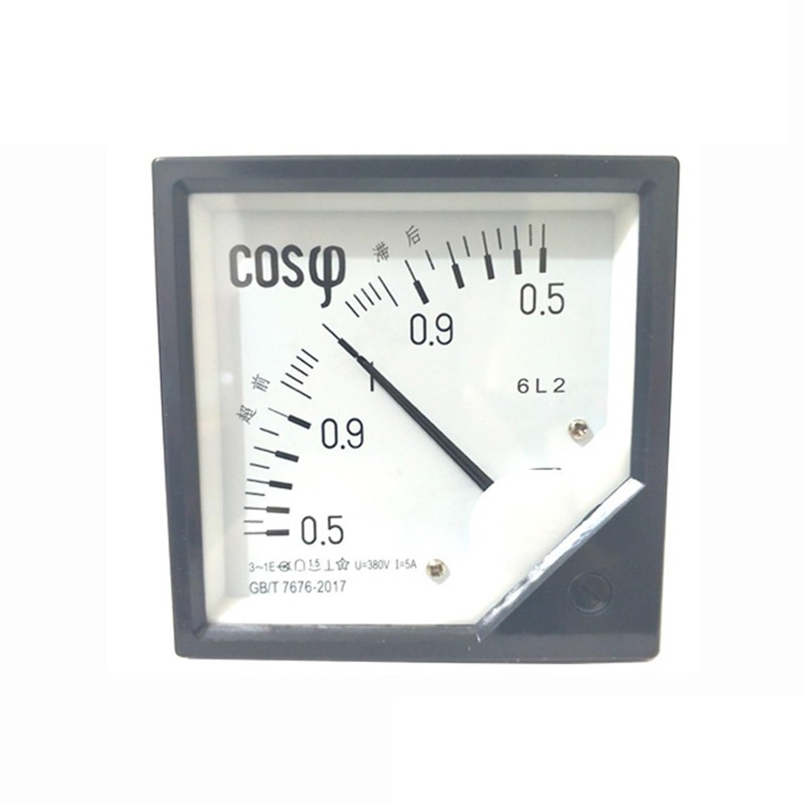 1 Stücke 6L2 AC Analog Power Factor Meter 5A 6L2-COS Panel Meter AC100V 220V 380V Elektrische Power Factor Meter(220V)