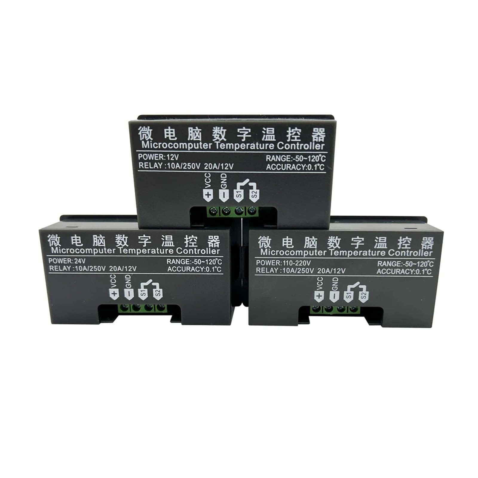 Cyfrowy regulator temperatury na wyjściu -55 ~ 120°C, termostat, regulator ogrzewania/chłodzenia, przełącznik 10 A 220 V / 20 A 12 V